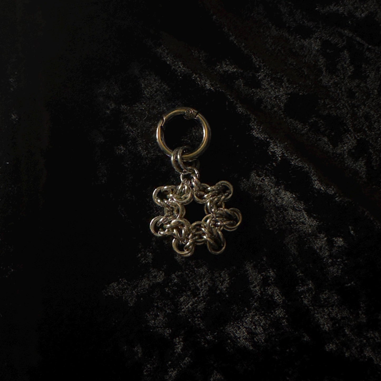 star keychain Chainmail silver stainless steel bag charm