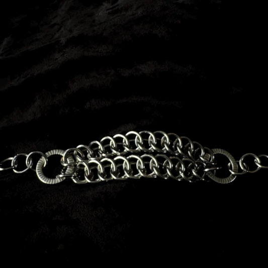 chainmail double stacked chunky bracelet