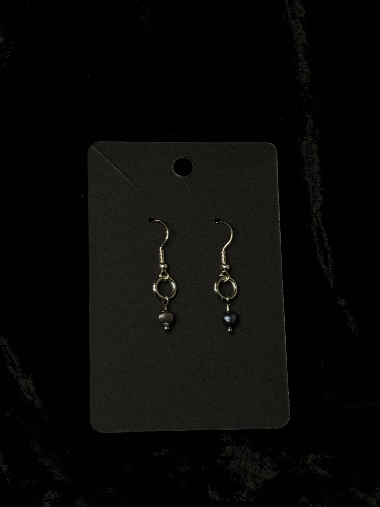 Minimal peacock pearl earrings