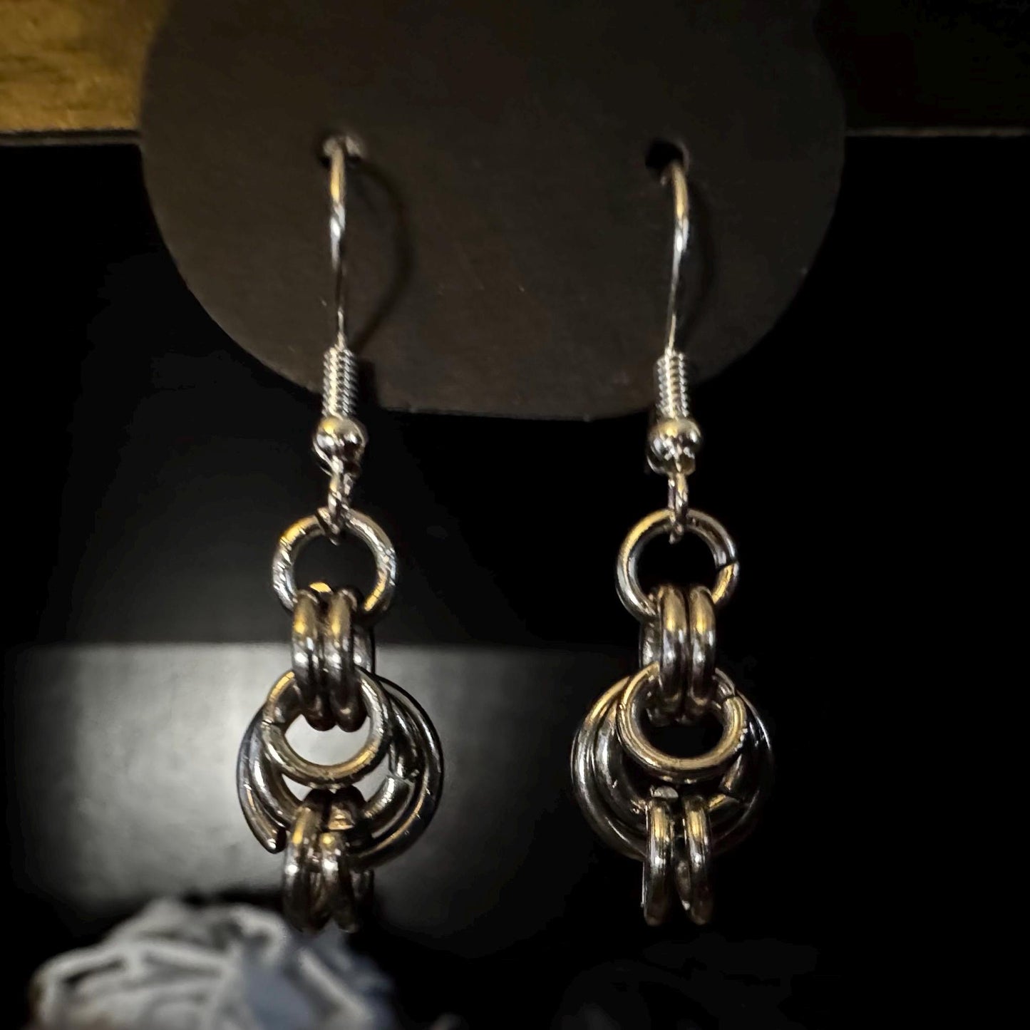 simple handmade Chainmail earrings