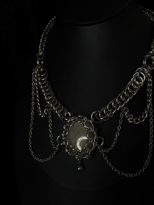 Clear Quartz chandelier necklace