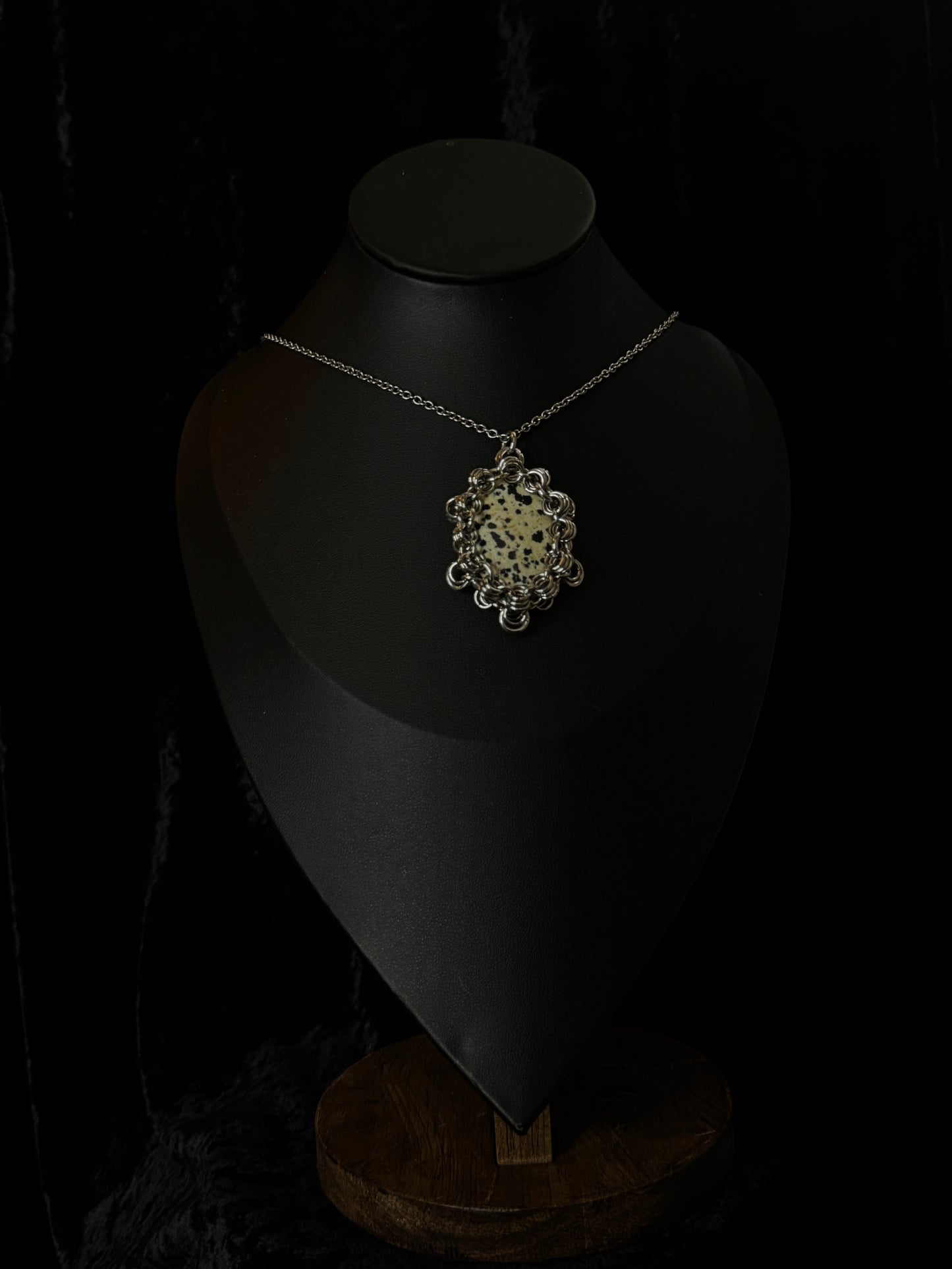 Dalmatian Jasper pendant necklace