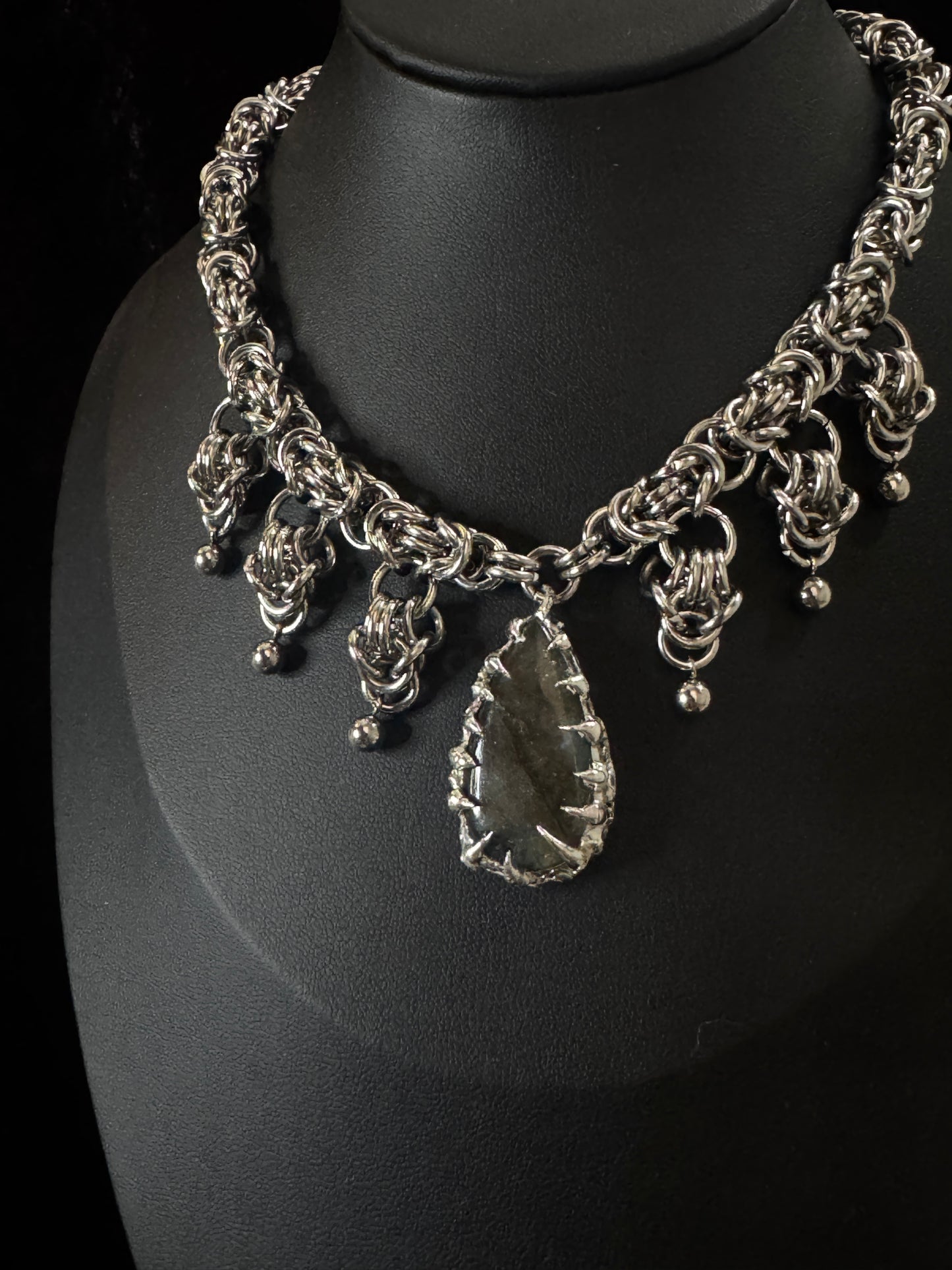 Labradorite solder necklace