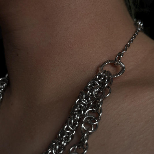 Layered Chainmail Statement Necklace