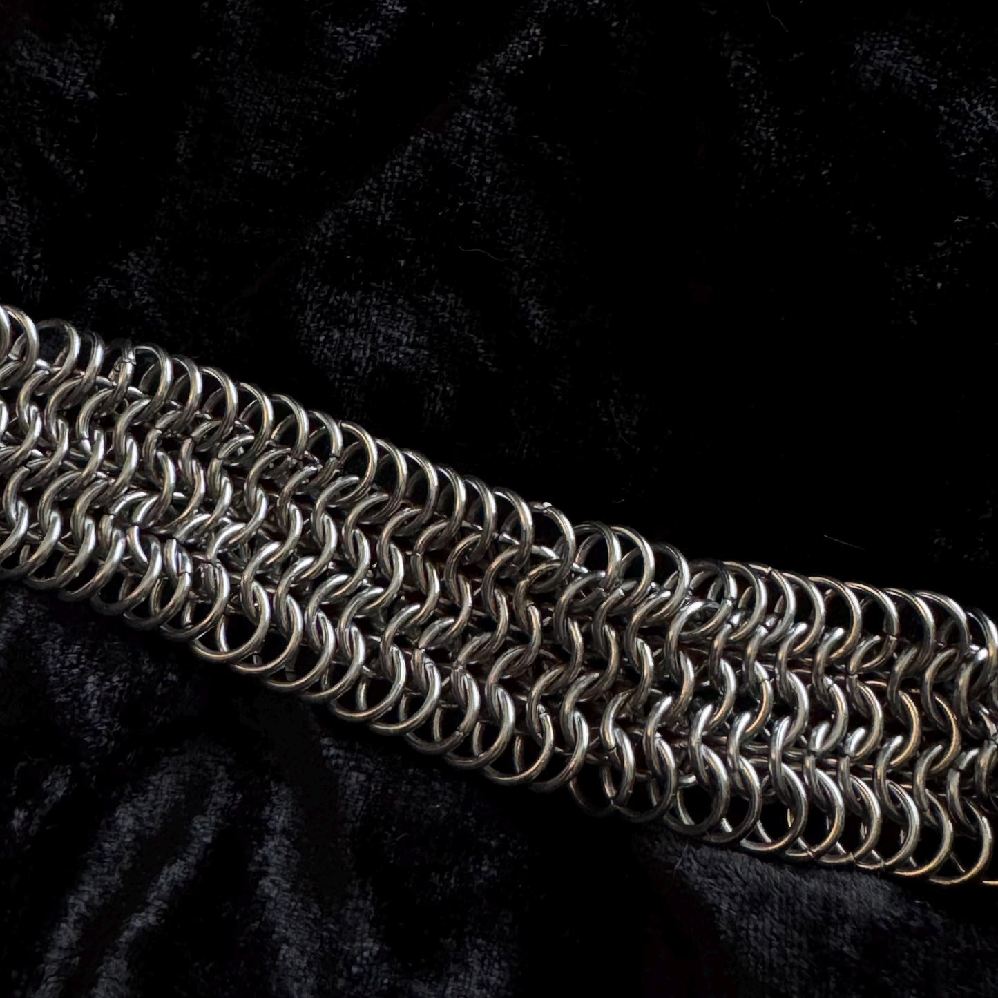 Chunky chainmail stainless steel handmade bracelet