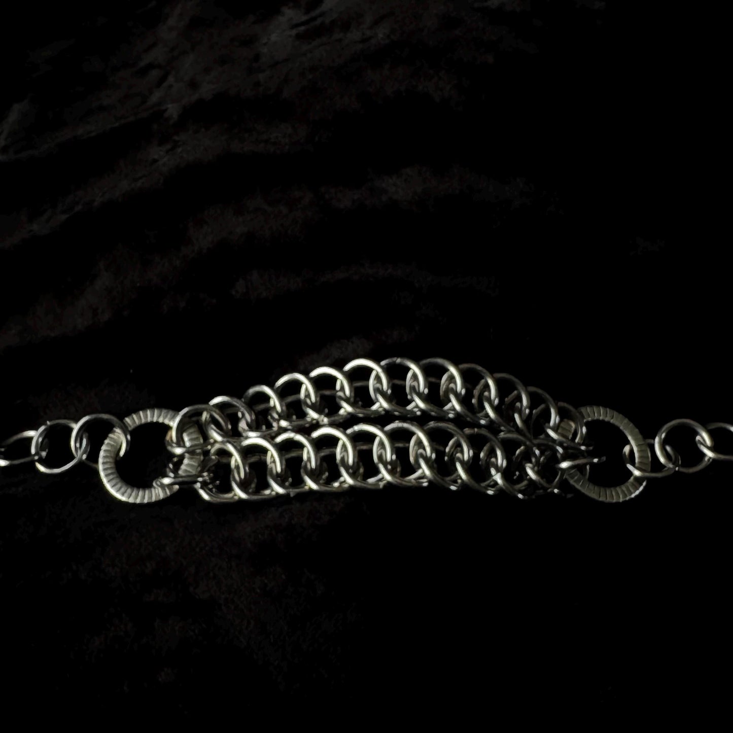 chainmail double stacked chunky bracelet