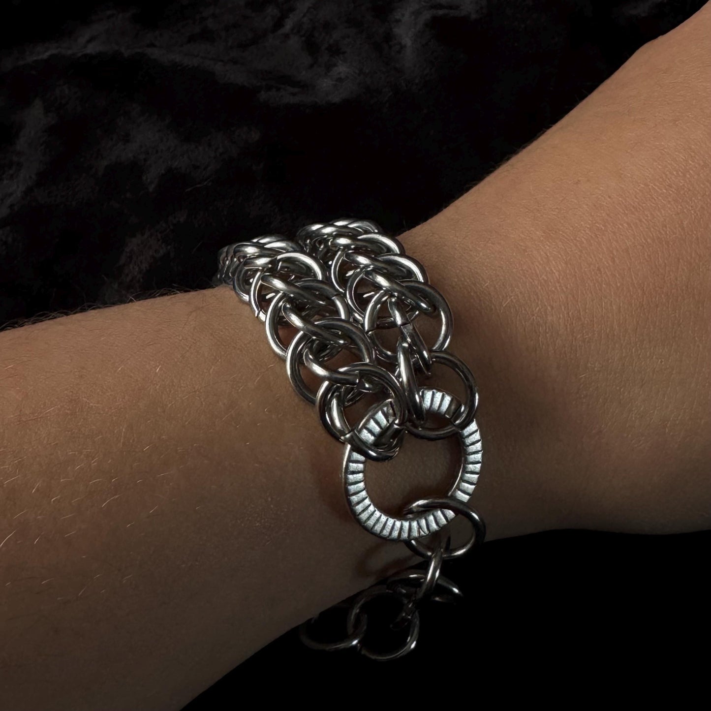 chainmail double stacked chunky bracelet
