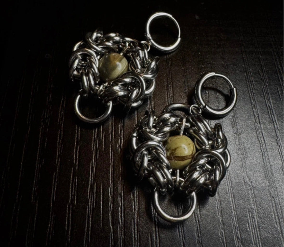 Leaf jasper earrings