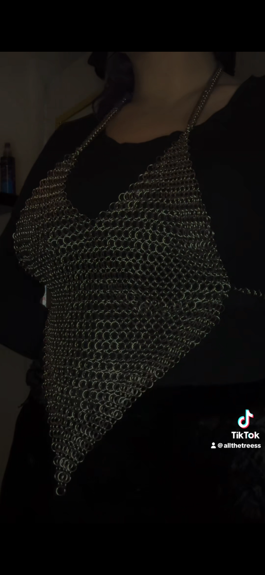 Adjustable Chainmail halter top