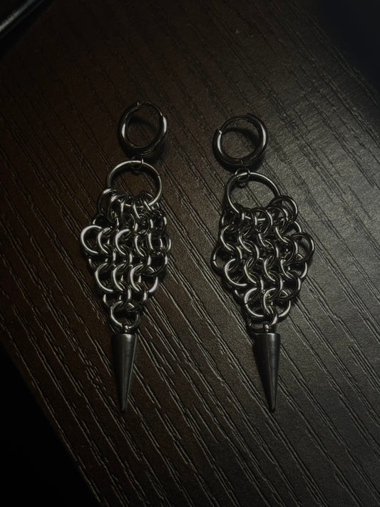 spiked Chainmail earrings