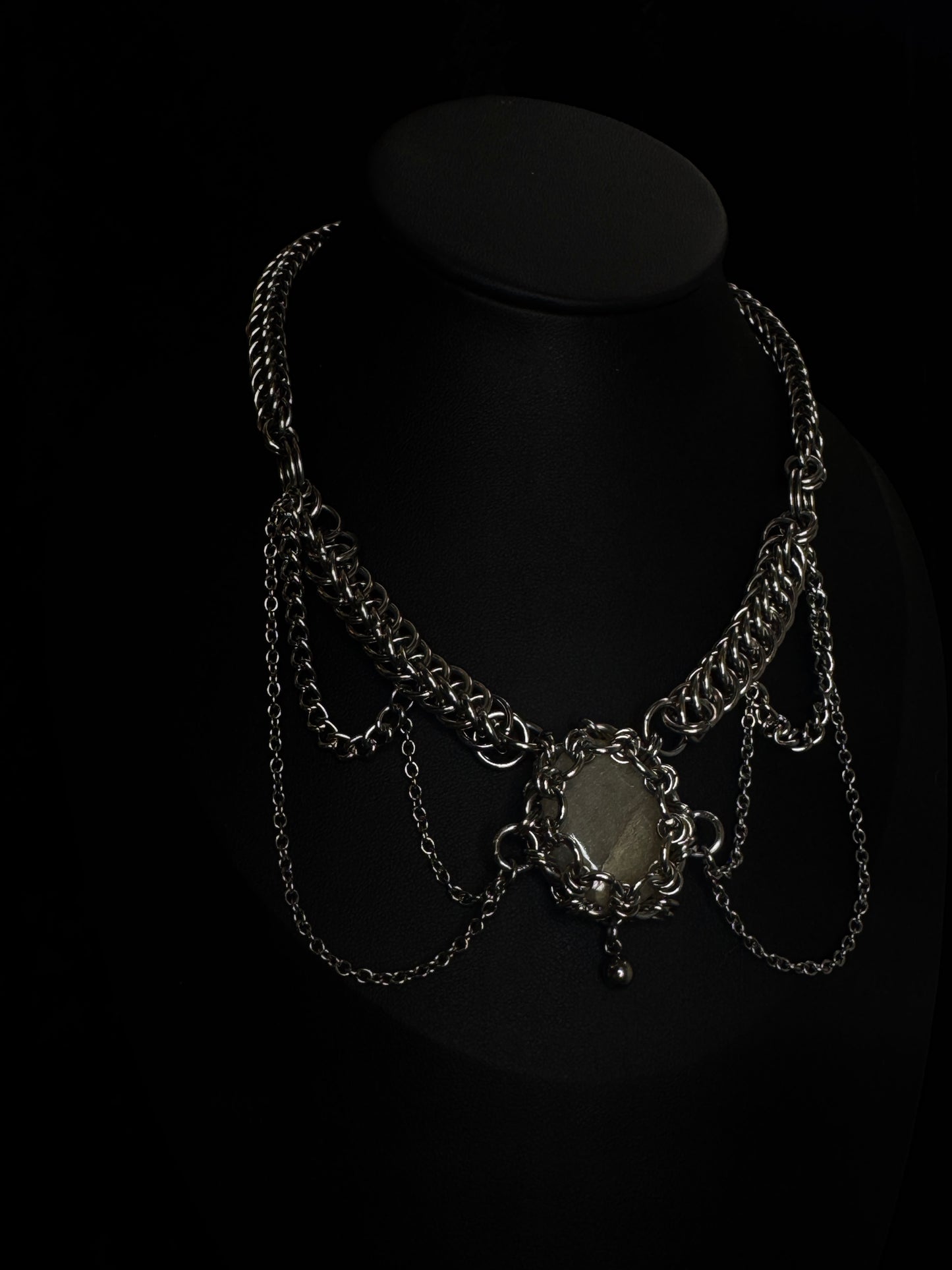 Clear Quartz chandelier necklace