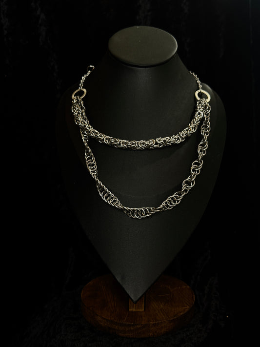 Layered upcycled necklace