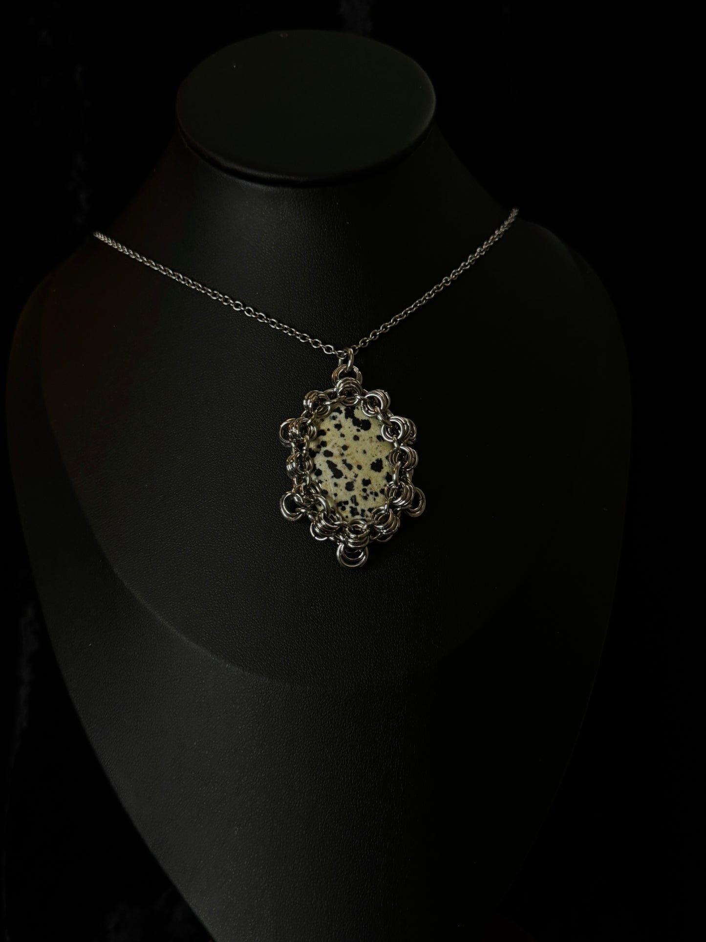 Dalmatian Jasper pendant necklace