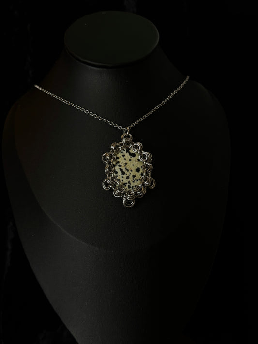 Dalmatian Jasper pendant necklace