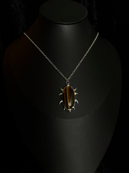 Tigers eye soldered pendant necklace
