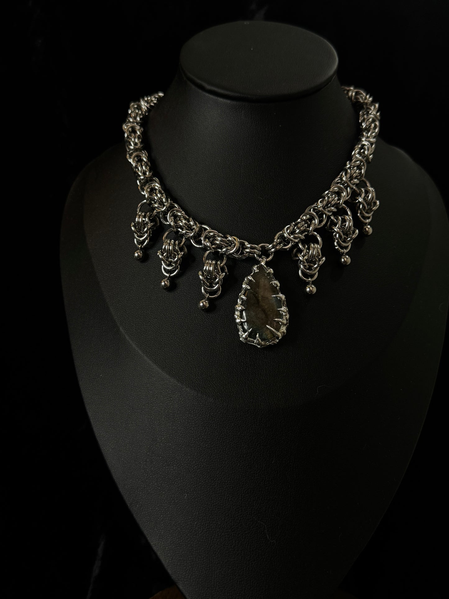Labradorite solder necklace
