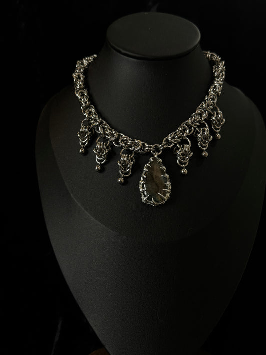 Labradorite solder necklace