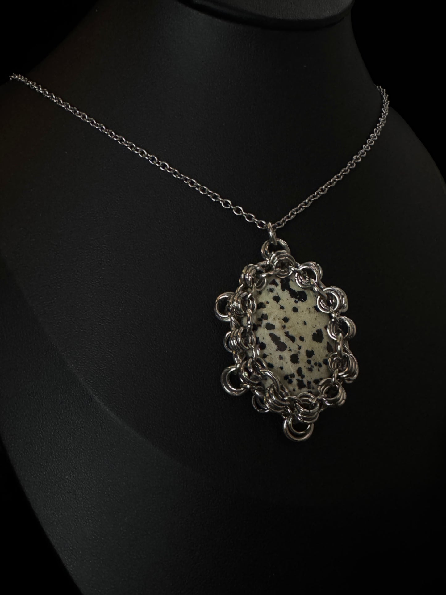 Dalmatian Jasper pendant necklace