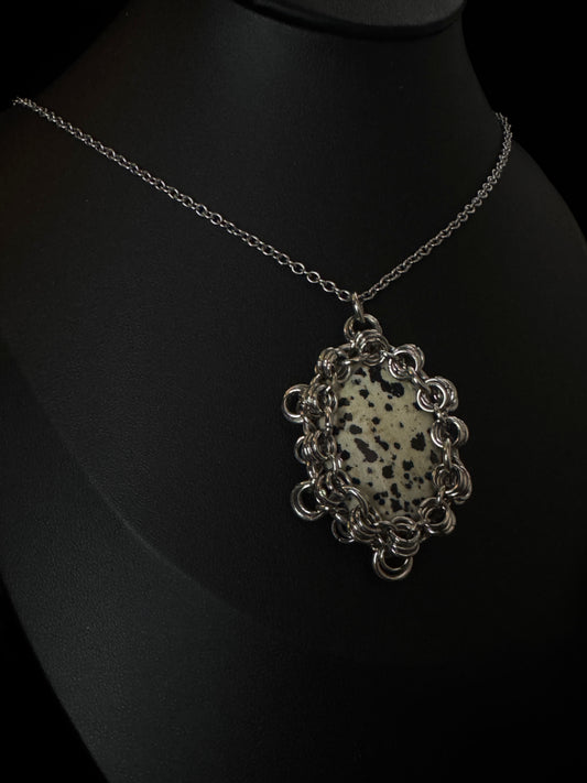 Dalmatian Jasper pendant necklace