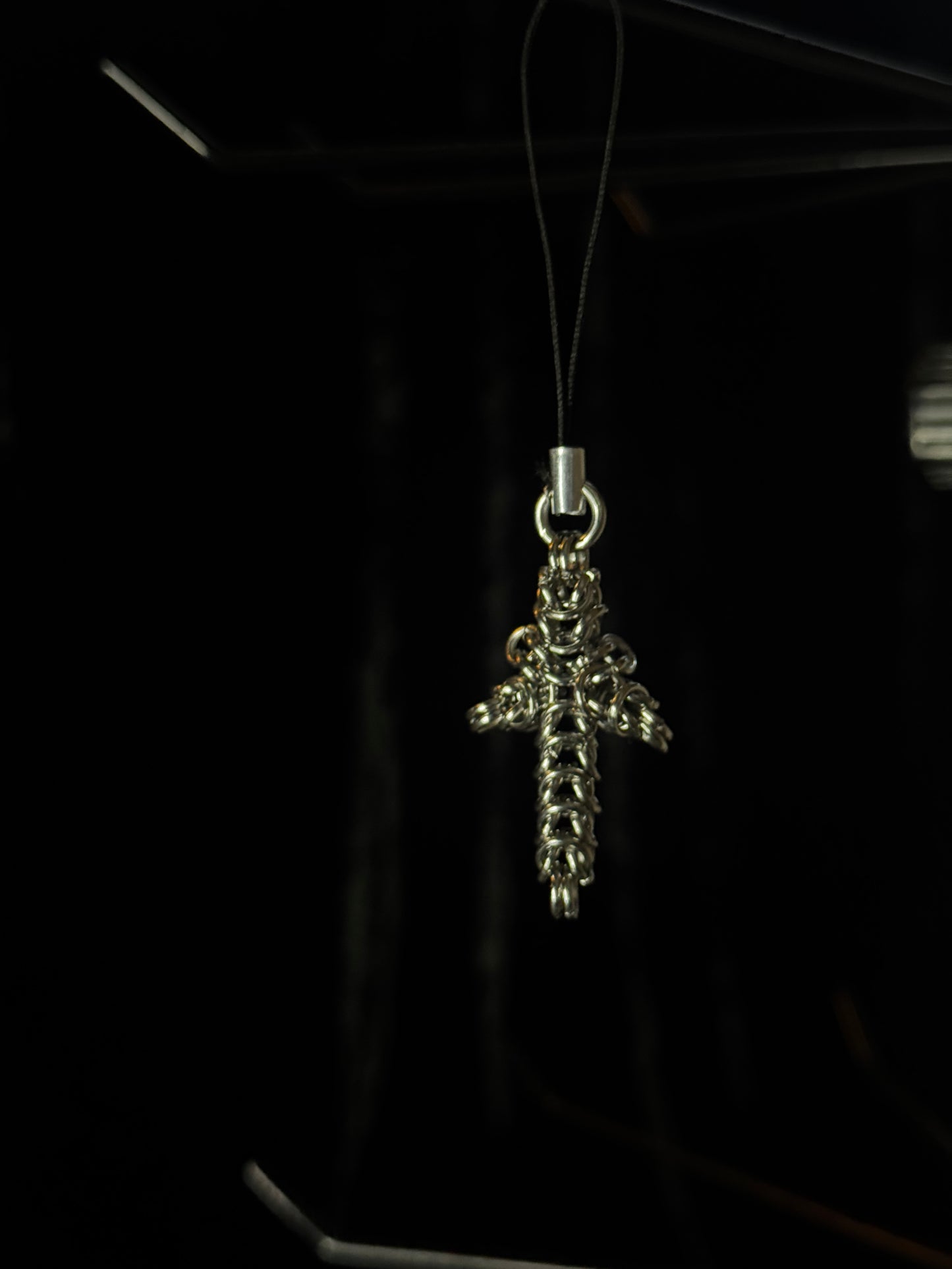 Mini cross phone charm