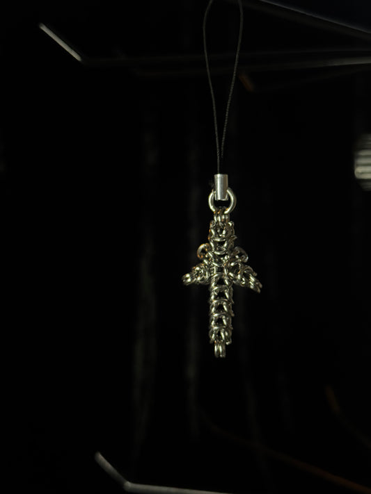 Mini cross phone charm
