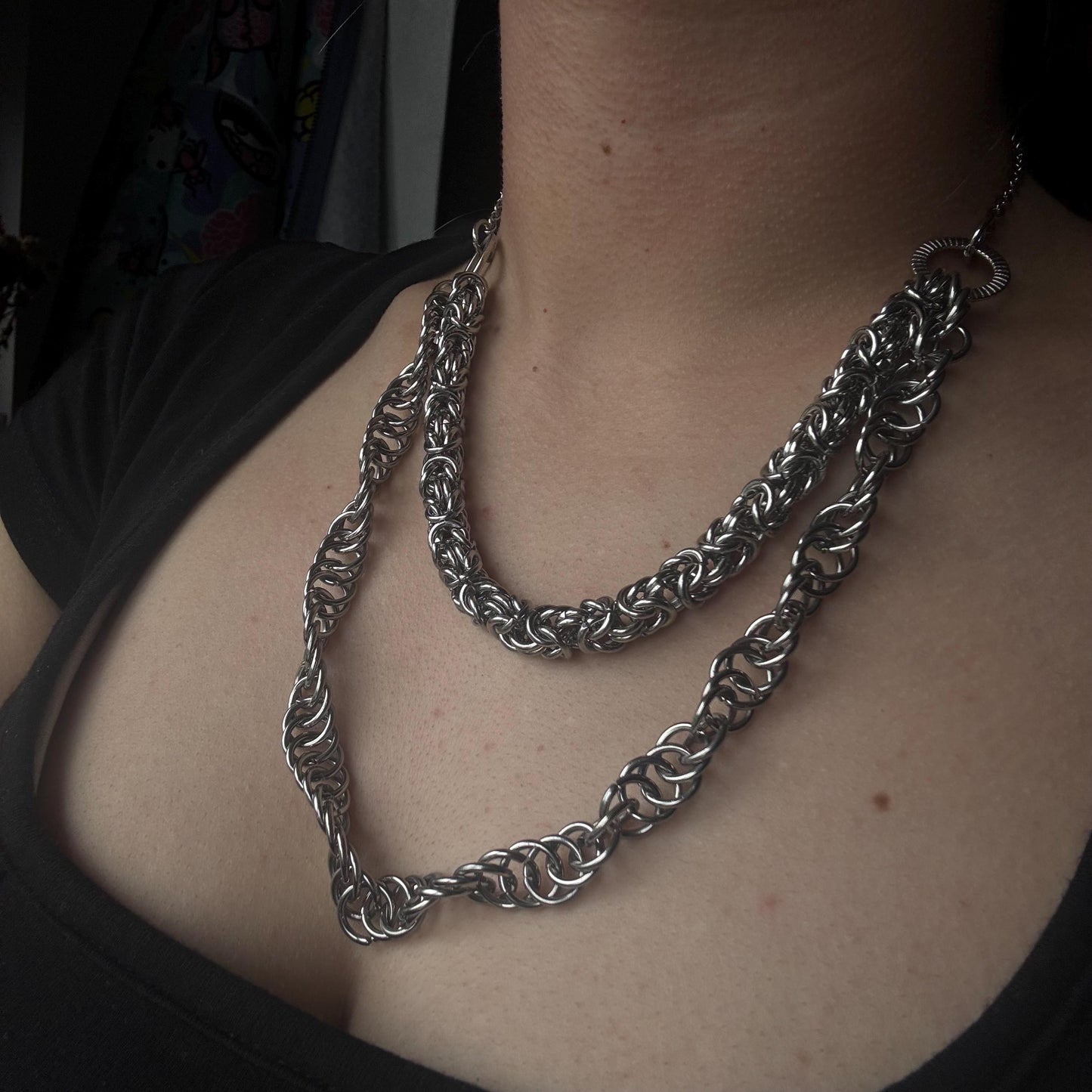 Layered Chainmail Statement Necklace