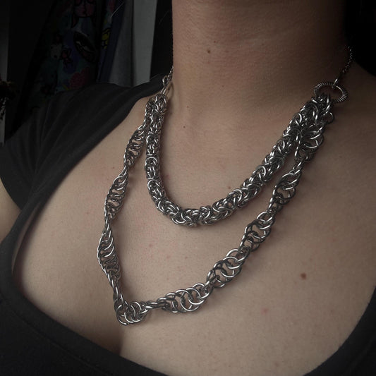 Layered Chainmail Statement Necklace