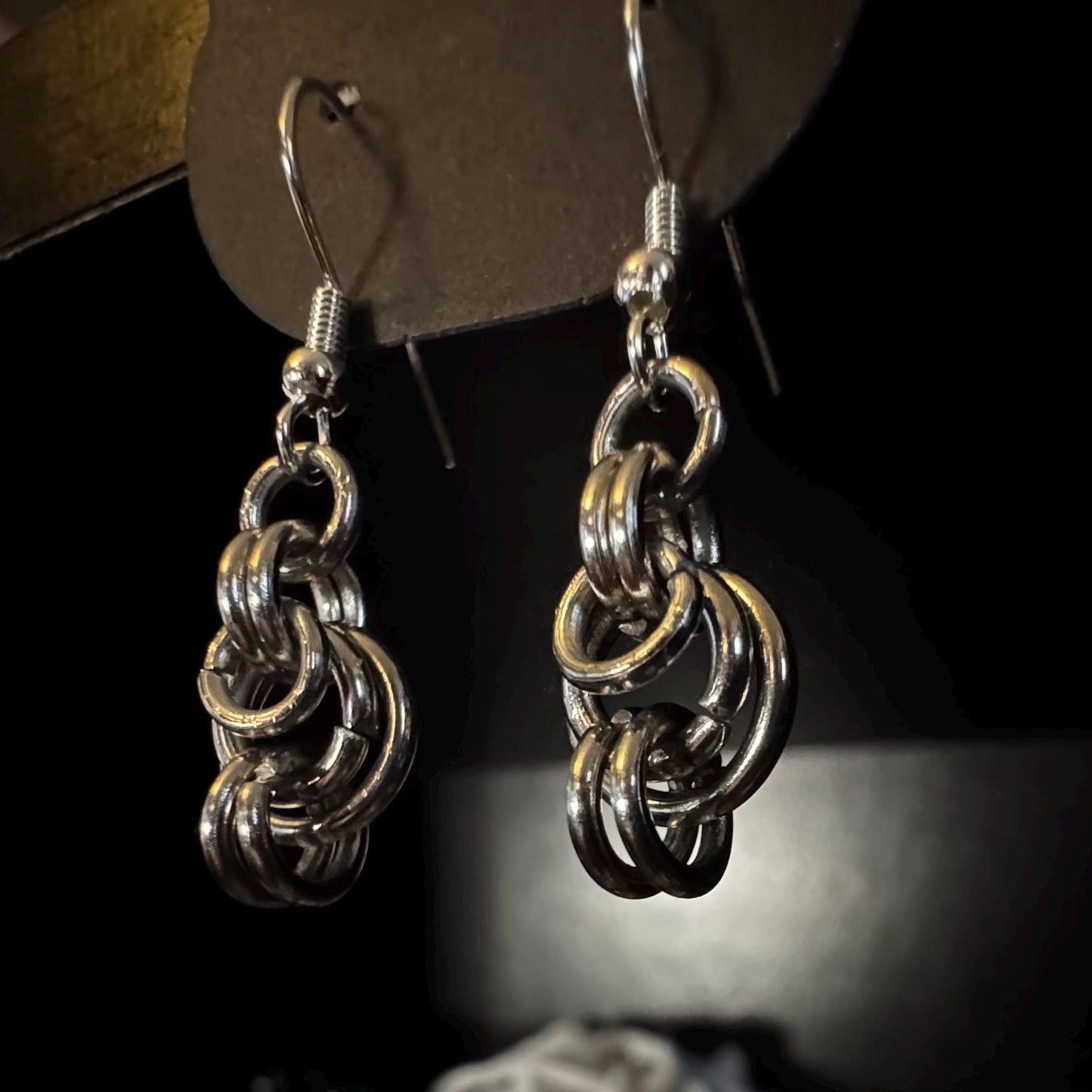 simple handmade Chainmail earrings