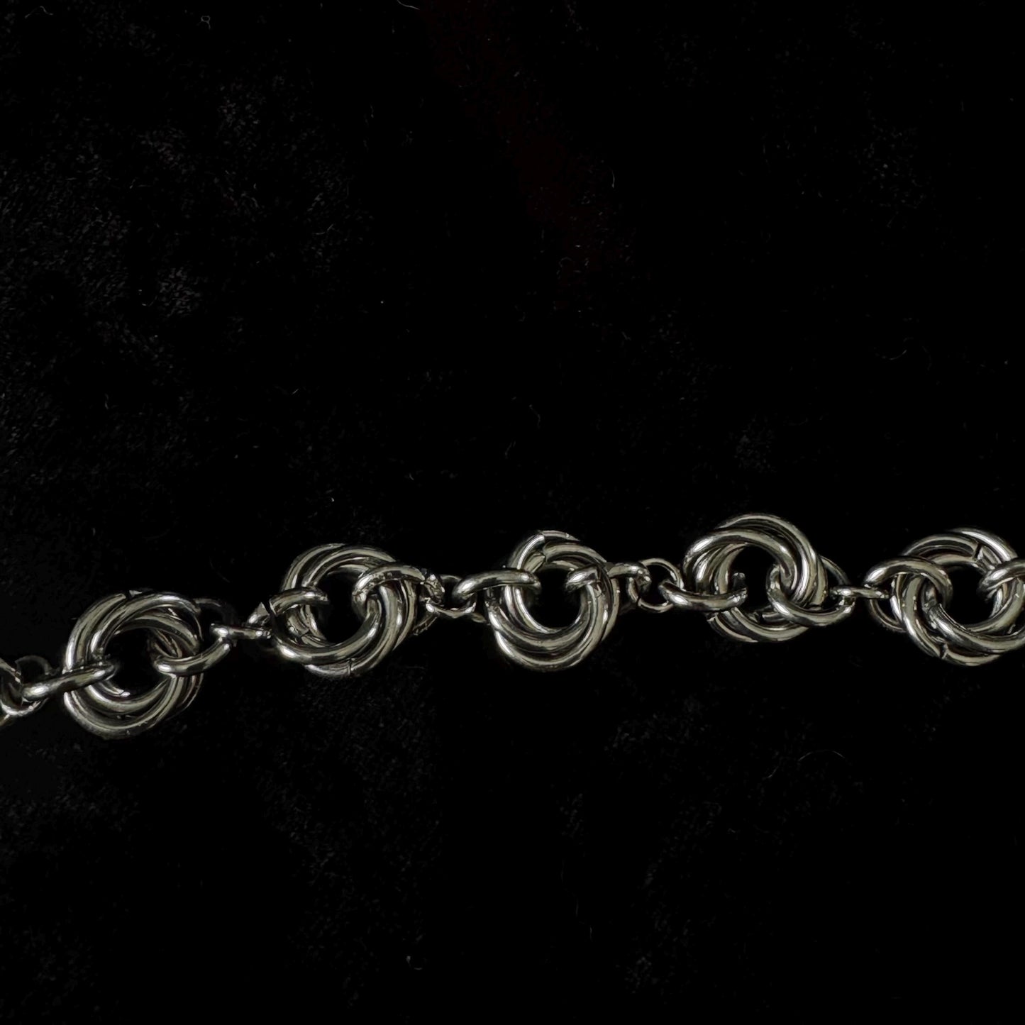 mobius ring Chainmail medieval silver stainless steel bracelet