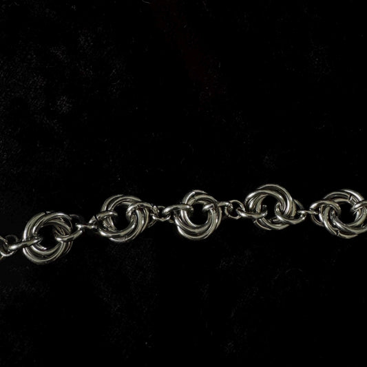mobius ring Chainmail medieval silver stainless steel bracelet