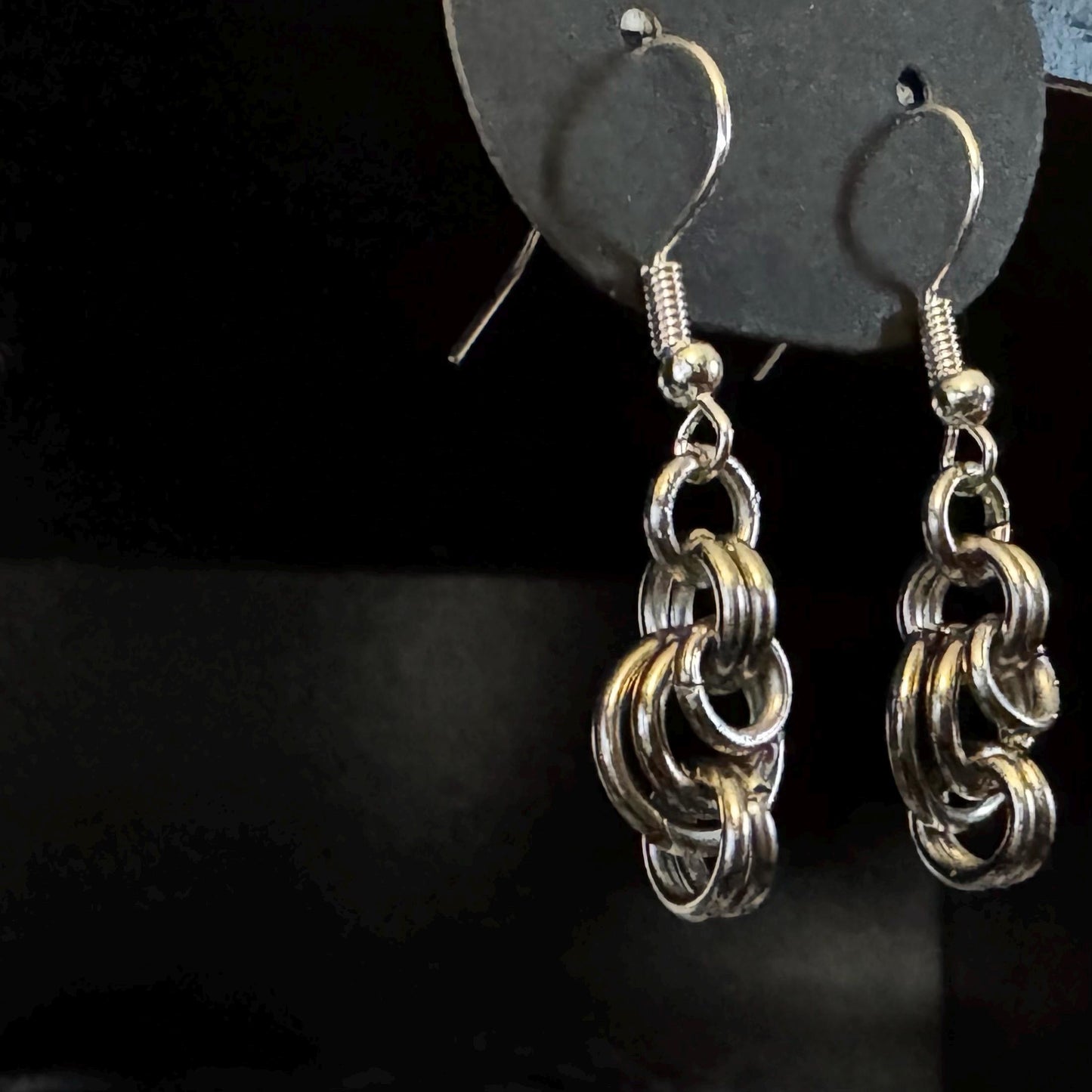 simple handmade Chainmail earrings